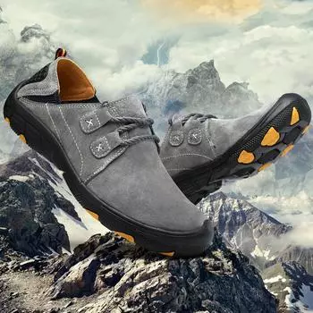 38-48 Мужская обувь для отдыха, резиновая мягкая подошва, мужские кожаные туфли большого размера для вождения 38 серый