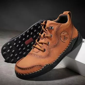 38-48 Мужская официальная обувь Удобная резиновая мягкая подошва Кожаные мужские лоферы 38 чёрный