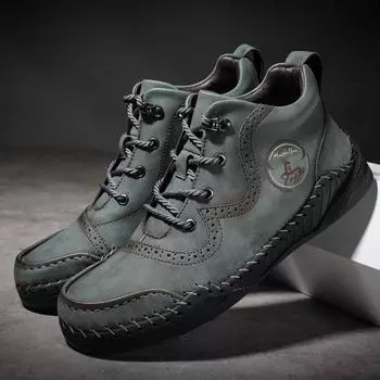 38-48 Мужские деловые туфли Удобные резиновые мягкие подошвы Кожаные мужские мокасины Ботильоны 38 чёрный