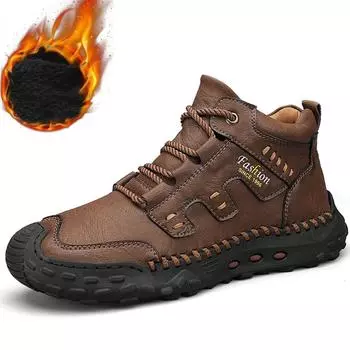 38-48 Осень / Зима Мужские Ботинки Ручной Работы Удобные Ботинки Для Мужчин Повседневная Обувь Мокасины Мужская Обувь Инструменты 38 чёрный