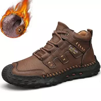 38-48 Осень / Зима Мужские Ботинки Ручной Работы Удобные Ботинки Для Мужчин Повседневная Обувь Мокасины Мужская Обувь Инструменты 38 прохладный черный