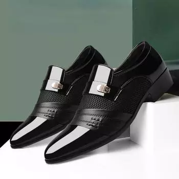 38-49 Новые мужские деловые кожаные туфли большого размера 38 чёрный