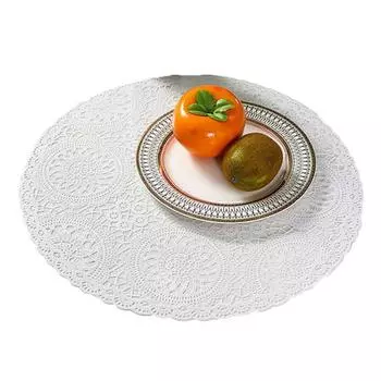 38,5 см круглая нескользящая чаша из ПВХ, подставка для столовых приборов, теплоизолированный коврик для обеденного стола