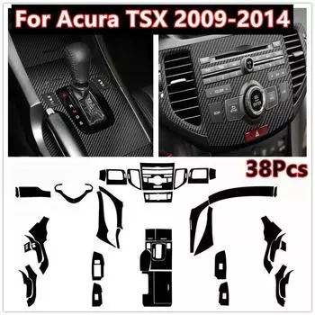 38 decorative carbon fiber stickers for the interior of the car acura tsx 2009-2014