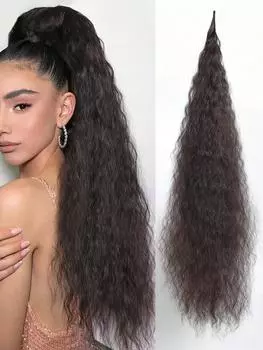 38-дюймовый синтетический конский хвост, гибкий, обернутый вокруг хвоста, длинный, волнистый, многослойный, синтетический, натуральный, искусственный, накладные волосы для женщин 38inch