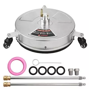 38 см/15 дюймов Мойка высокого давления для очистки поверхностей Корпус из нержавеющей стали Аксессуар для мойки высокого давления с серебряный