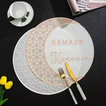 38 см * 38 см лунный узор моющийся круглый дизайн нескользящий Ид аль-Фитр орнамент изоляционная подкладка декоративные украшения