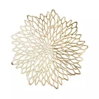 38 см круглый полый цветок подставка для стола чаша блюдо коврик коврик для столовых приборов декор для вечеринки серебряный