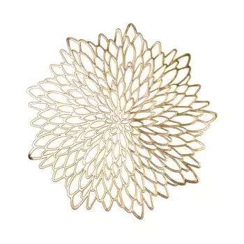 38 см круглый полый цветок подставка для стола чаша блюдо коврик коврик для столовых приборов декор для вечеринки серебряный