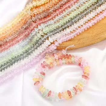 38 см/нитка 6 мм 8 мм стеклянные бусины тарельчатые бусины потрескивающие бусины для изготовления ювелирных изделий DIY браслет фурнитура для ожерелья аксессуары 6mm 145pcs белый