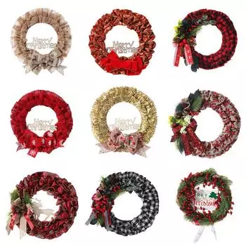 38 см рождественский венок для входной двери, окна, искусственный венок, гирлянда, рождественский, новогодний, подвесной, для двери, украшение для дома