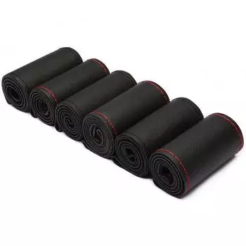 Чехол на руль автомобиля 38 см 15 дюймов, верхний слой из натуральной коровьей кожи, оплетка для руля, сшитая вручную, мягкая автомобильная продукция