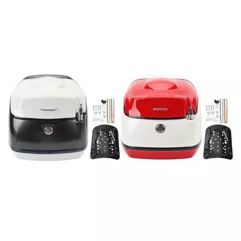 38л верхний кофр для мотоцикла модный вид водонепроницаемый просторный багажник верхний кофр для электровелосипеда Red White