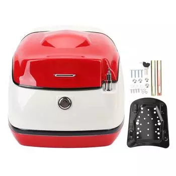 38л верхний кофр для мотоцикла модный вид водонепроницаемый просторный багажник верхний кофр для электромобиля красный/белый