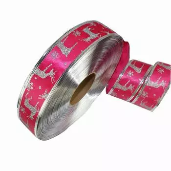 38см Милый Праздничный Мультяшный Снежинка Олень Синяя И Розово-Красная Ленточная Декорация Для Рождества Дома Сада И