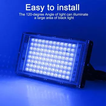 395 нм светодиодный УФ-прожектор 220 В ультрафиолетовый сценический светильник 50 Вт 100 Вт светодиодный сценический черный свет водонепроницаемый дискотека вечеринка подсветка сцены 50W US