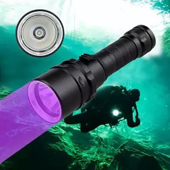 395 нм УФ-фонарик для дайвинга D2 Dive Purple Light УФ-фонарь для подводного плавания с фиолетовым светом Подводный ультрафиолетовый фонарь для дайвинга Водонепроницаемый фонарик