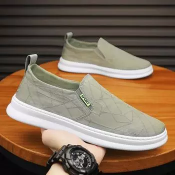 39-44 Four Seasons New Men s Casual Fashion Low-Help Youth Foot Set One Pedal Canvas Breathable Men s Shoes 39
