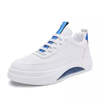 39-44 Мужская модная тенденция Толстая подошва Увеличивающая рост Универсальная белая обувь Повседневная обувь Белая обувь для скейтбординга 39 белый