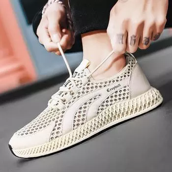 39-44 Мужская обувь, дышащая и универсальная летняя повседневная обувь, спортивная обувь 39 чёрный