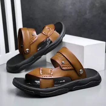 39-44 Summer New Men s Outdoor Casual Fashion Microfiber Leather Breathable Sandals Youth Beach Shoes 39