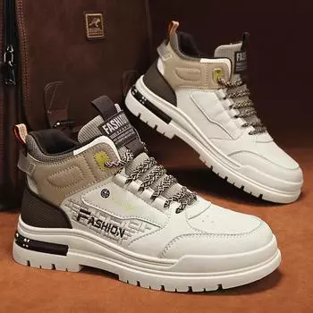 39-44 Весна и осень Новые высокие спортивные туфли для активного отдыха Корейская версия Повседневная модная молодежная мужская обувь 39