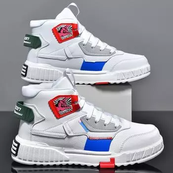 39-46 Большие модные модные высокие кеды для занятий спортом на открытом воздухе, повседневная обувь, мужская обувь 39 белый