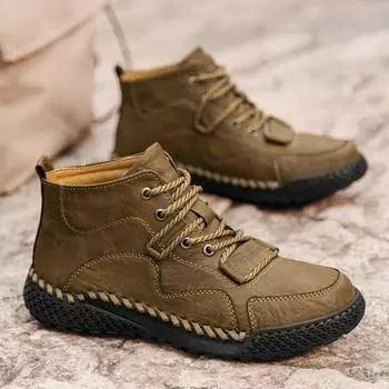 39-46 Мужская походная обувь для активного отдыха Мужские ботильоны Нескользящие высокие повседневные туфли Спортивные кроссовки 39 чёрный