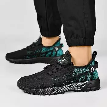 39-46 мужские повседневные кроссовки легкие кроссовки спортивная обувь 39 чёрный/зелёный