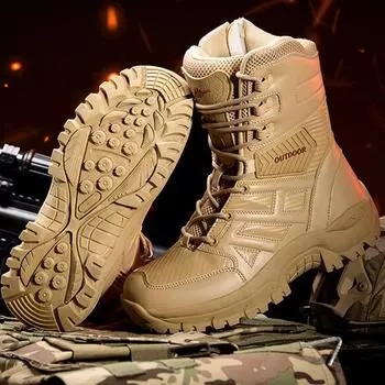 39-47 Ботинки мужские Охота Треккинг Кемпинг Альпинизм Осень Зима Рабочая обувь 39 чёрный