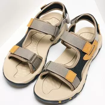 39-47 Мужские сандалии Летняя мода Легкие повседневные кожаные туфли-колокольчики Сандалии большого размера 39 чёрный