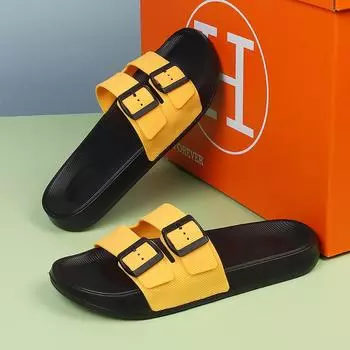 39-47 Трендовые мужские тапочки Нескользящие домашние тапочки для мальчиков Повседневная мужская обувь Летние тапочки Пляжная обувь Бесплатная доставка 39 зелёный