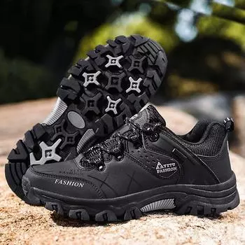 39-47 Водонепроницаемая Нескользящая износостойкая уличная спортивная обувь для отдыха с низким берцем Мужская обувь 39 чёрный