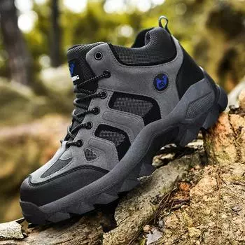 39-48 Мужские модные высокие ботинки для походов и альпинизма на открытом воздухе с плюшевой теплоизоляцией из хлопка Ботинки для снегоступов 39 чёрный