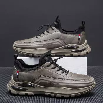 39-48 очень большой размер мужская обувь осенне-зимняя повседневная спортивная обувь кожаная поверхность мужская низкая обувь мужская 39 коричневый