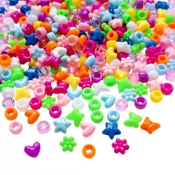 39/69/99 pieces of heart-shaped butterfly star and small horse bead acrylic large hole bead bracelet necklace craftsmanship jewelry production 39pcs