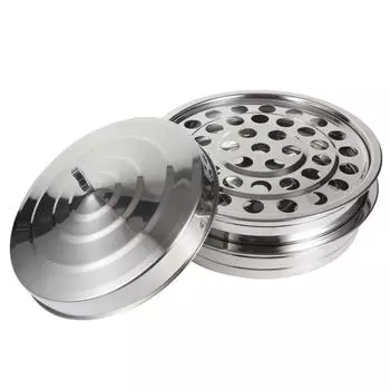 39 Hole Stainless Steel Communion Bread Serving Tray for Church Ceremonies Includes Lid and Polished Finish