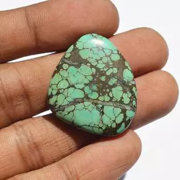 39 карат натуральный тибетский бирюзовый драгоценный камень кабошон треугольной формы, 32x27x6 мм полудрагоценный россыпью камень, ювелирный камень 32x27x6 mm разноцветный