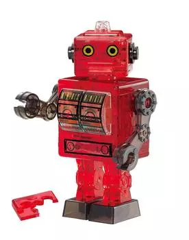 39 Piece Crystal Puzzle Tin Robot Red