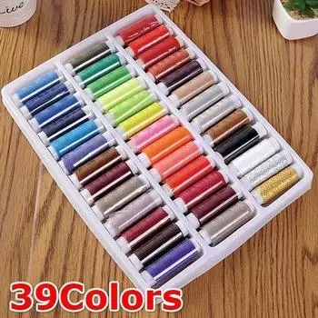 39Pcs /Mixed Colors Polyester Spool Sewing Thread Sewing Supplies Sewing Machine Thread MULTI