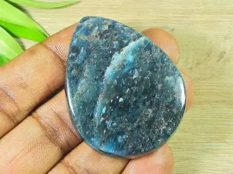 39X50X7MM натуральный голубой апатит груша лечебный кристалл кабошон россыпью драгоценный камень RQ-2238