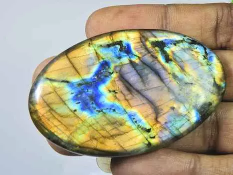39X60MM Natural Labradorite Multi Purple Oval Cabochon Loose Gemstone 163Cts SK-4030