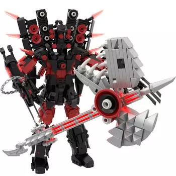 3.0 Titan Guitar Man Creative Skibidi Toilet Building Blocks Set Red Drill Man TV Monitor Model DIY Bricks Toy для мальчика Рождественский подарок