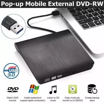 3. 0 Usb Slim Внешний DVD-RW записывающий привод для компакт-дисков, оптический драйвер для ПК, ноутбука, мобильного внешнего DVD-RW
