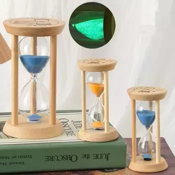 3/10/15 минут деревянные песочные часы ручной работы стеклянные мини-таймер для предотвращения падения креативные флуоресцентные песочные часы песочные часы домашний декор 3min