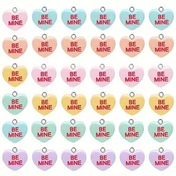 3/10/20 шт. День святого Валентина конфеты сердечки подвески своими руками сердечко кулон любовь подвески в форме сердца смоляные подвески подвески для ожерелья серьги изготовление ювелирных изделий random color 3pcs разноцветный