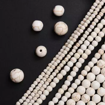 3-10 мм 20/30/40/50/60/80 шт. для DIY подвески ожерелье серьги браслет большое количество круглые бусины из натурального камня свободные белые бирюзовые аксессуары 4mm about 40Pcs