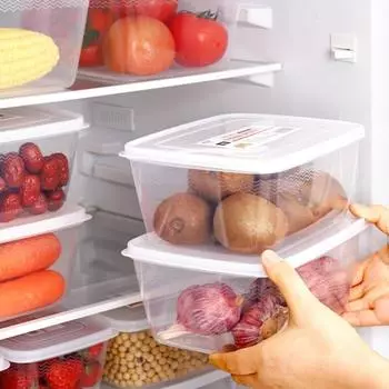 3/10 шт., кухонный холодильник, прямоугольная коробка для хранения свежих продуктов, термостойкая пластиковая коробка для микроволновой печи, герметичная коробка для хранения фруктов, 3/10 шт.