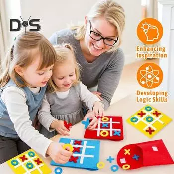 3/12/24 шт. Мини XO Felt Настольная игра Обучающая XO Головоломка Игрушка для малышей Мальчиков Девочек Портативная Дорожная Стратегическая Битва Настольная Игра для 2 Игроков 3pcs