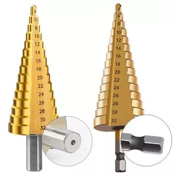 3-12 мм, 4-12 мм, 4-20 мм, HSS, набор ступенчатых сверл с прямой канавкой, набор сверл с титановым покрытием, дерево, металл, резак для отверстий, набор колонковых сверл